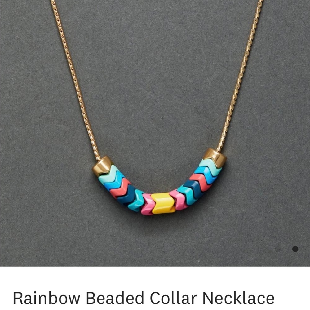 Lucky brand beaded collar necklace size 18”
